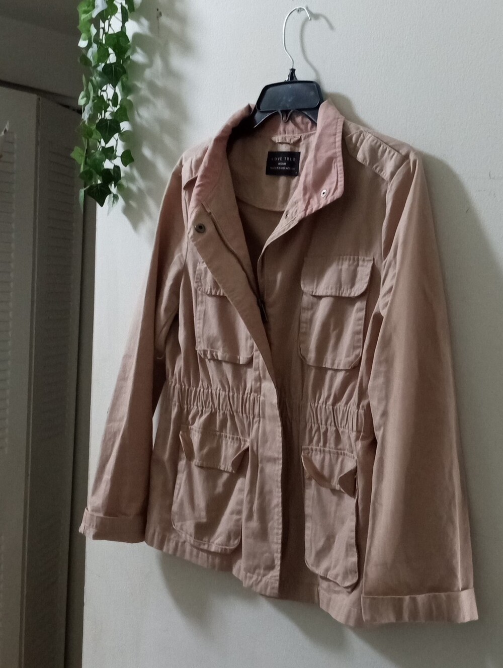 Love Tree Blush Utility Jacket with Cinched Waist